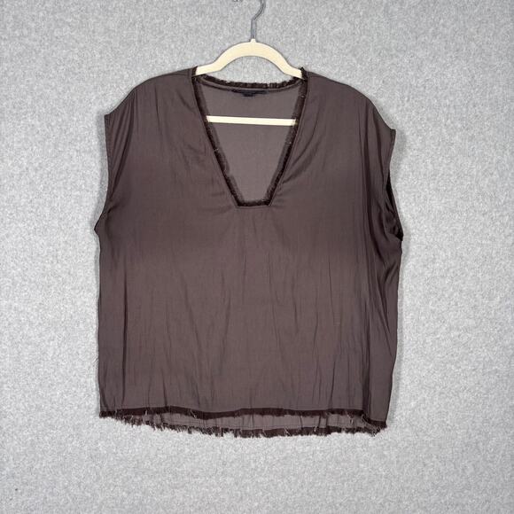 Grade & Gather Tops - Grade Gather Blouse Large Fringe Festival Lagenlook Coastal Boxy Neutral Minimal